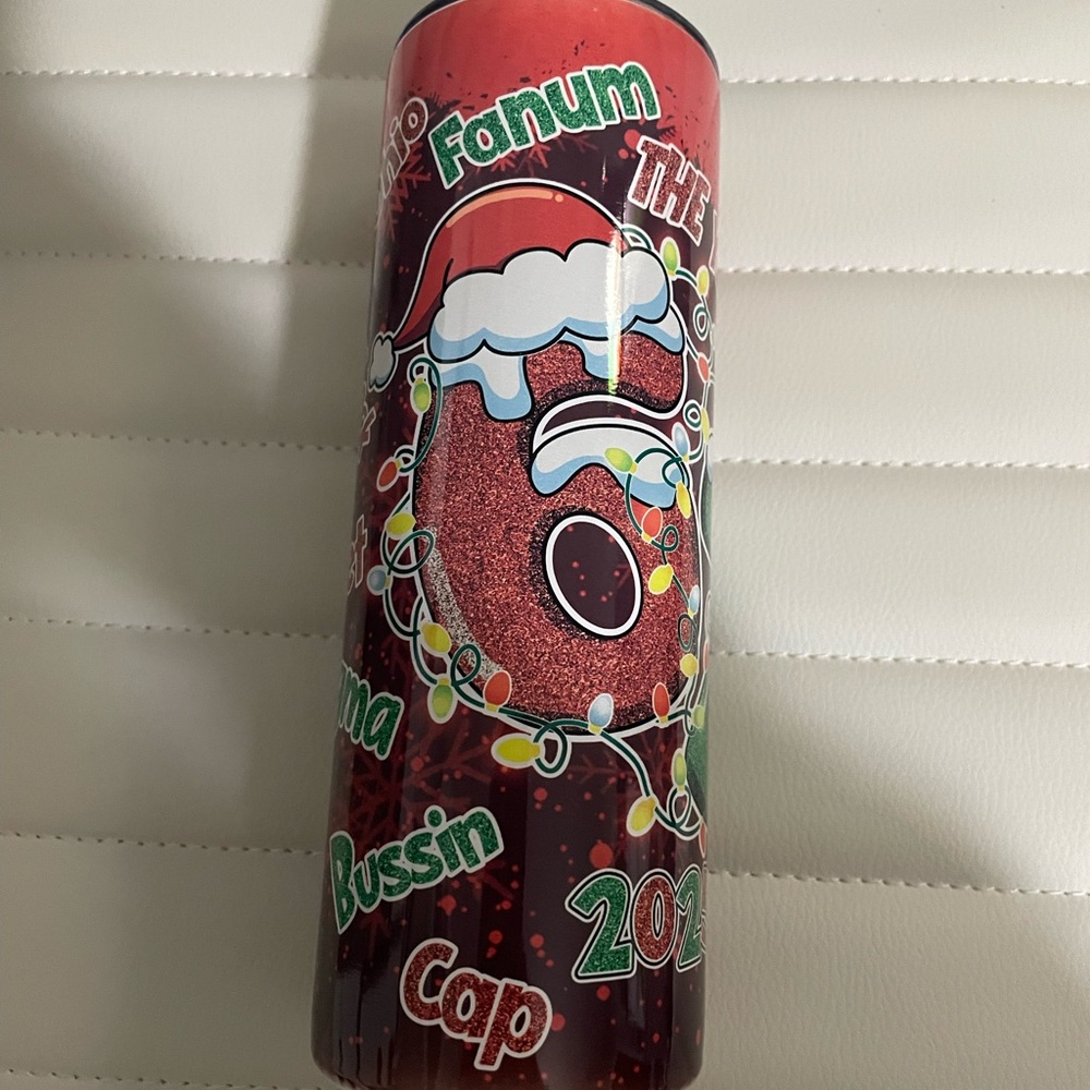 Christmas Themed Tumbler with Santa Hat     67!!!!!!
